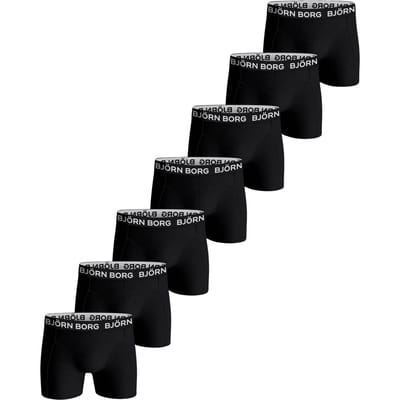 Björn Borg Cotton Stretch Boxershort Heren Zwart - 7 stuks - Heren onderbroeken - Boxer - Maat L