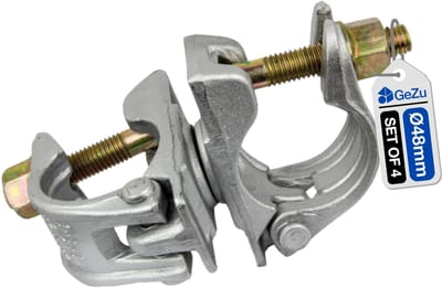 GEZU IMPEX Steigerkoppeling Gegalvaniseerd Set van 4 48 x 48 mm draaikoppeling klem voor steiger koppelstuk constructiebuis