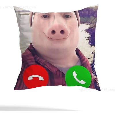 John Pork belt Kussenhoes Vierkant Dubbelzijdig Bedrukt Kort Pluche Bankkussenhoes Slaapkamer Nachtkastje Kussen 30x30cm