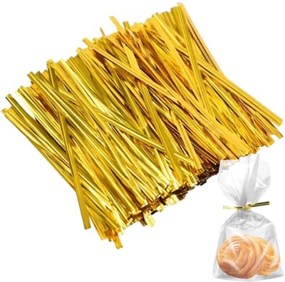 Dailygoods- Twistbanden 1600 stuks - Metallic Foliebanden - Geschenkverpakkingen - Afdichtbanden voor Snoepzakken - Herbruikbaar - Duurzaam Metaal - Verpakkingsband