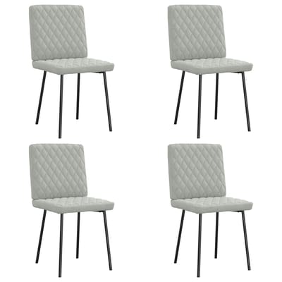 vidaXL Eetkamerstoelen 4 st fluweel lichtgrijs