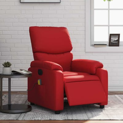 vidaXL - Massagestoel - verstelbaar - elektrisch - kunstleer - rood