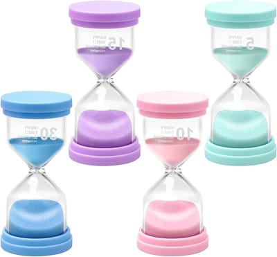 Kleurrijke zandlopers voor kinderen, 5/10/15/30 minuten timer, ideaal voor tandenpoetsen, spelletjes en decoratie in huis of op kantoor
