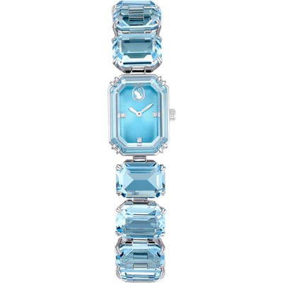 Montre Swarovski Mouvement Quartz Bracelet Métal 23*17mm Cadran Bleu Étanche 50m Montres Femme 5630840 Blue Dial white