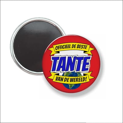 Button Met Magneet 58 MM - Officieel De Beste Tante Van De Wereld - NIET VOOR KLEDING