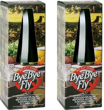 ByeByeFly - vliegenverjager voor op tafel - vliegenvanger - vliegenval - fly fan - vliegen verjager - zwart - 2 stuks
