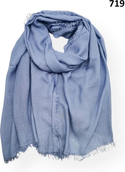 Bamboe lange dames sjaal Fien effen jeans blauw natuurlijk materiaal