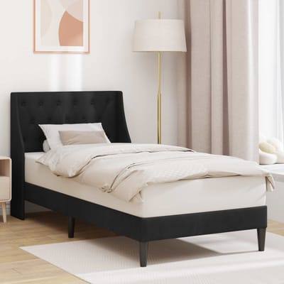 vidaXL - Bedframe - met - hoofdeinde - Zwart - 100 - x - 200 - cm - Fluweel
