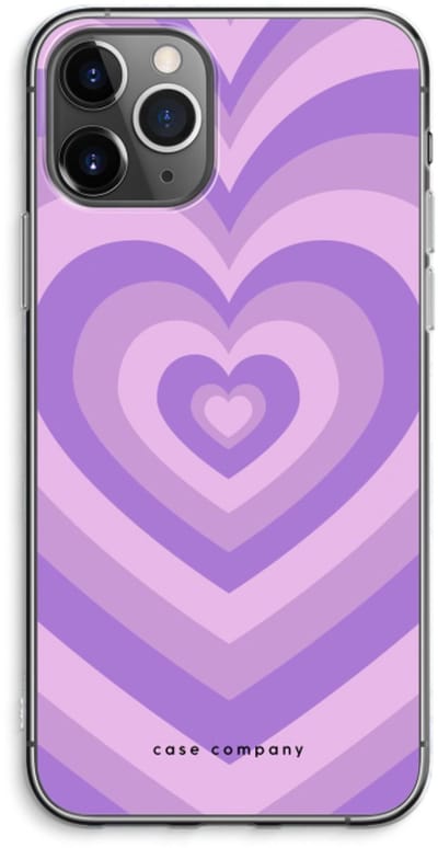 Case Company® - Hoesje geschikt voor iPhone 11 Pro Max hoesje - Hart Paars - Soft Cover Telefoonhoesje - Bescherming aan alle Kanten en Schermrand
