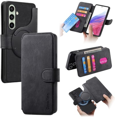 CaseNeo Hoesje - Geschikt voor Samsung Galaxy A56 Hoesje - CaseNeo 2-in-1 Book Case & Back Cover - Zwart