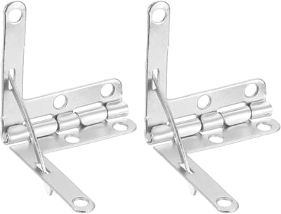 Doos van 2 vierkante hengen, 30 x 32 mm, doos hangkoffers met zijrail retining-arm 90 graden vouwondersteuning, voor sieraden, wijn, houten box, nikkel zilver