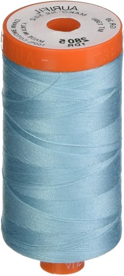 Katoen Garen - Naaigaren Borduurzijde - Machine Borduren Quilten - Lang Nietje Katoen - 1422 Yards - Lichtgrijs Turkoois