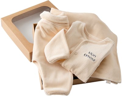 Vertbaudet Babypakje vestje en broek fluweel / velours