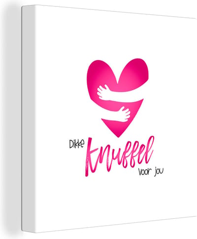 Canvas Schilderij Sterkte - Quotes - Knuffel - 20x20 cm - Wanddecoratie