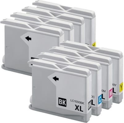 Huismerk geschikt voor Brother LC-1000 XL Inktpatronen (8X) - DCP-130C - DCP-350C - DCP-357C - MFC-235C - MFC-240C - MFC-465CN - MFC-5460CN - Fax 1355