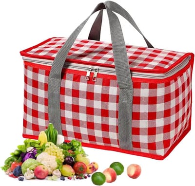Koeltassen - Geïsoleerde en herbruikbare - Picknicktas - Lunchtas - koeltas met ritssluiting - Lunch Bag - Geïsoleerde Koeltas - Isolatie - voor strand, buitenfeesten, picknick,kamperen en festivals - 35*20cm - Rood