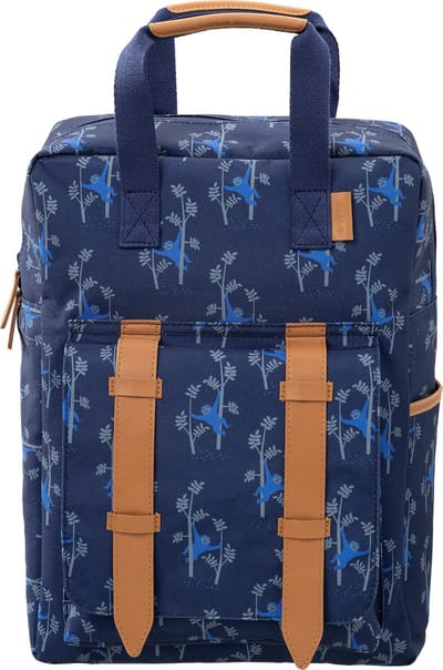 Fresk Grote Rugzak voor kinderen 5-7 jaar - 9,3 L - Schooltas Kind Jongens - Verstelbare Schouderbanden - Waterafstotende Rugtas - Blauw - Monkey