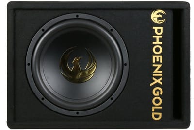 Phoenix Gold Z10AB 10 inch active subwoofer gepoort incl kabels en bass regelaar / Auto bass subwoofer