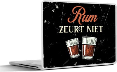 Laptop sticker - 17.3 inch - Rum - Glazen - Spreuken - 40x30cm - Laptopstickers - Laptop skin - Cover - Cadeau voor man