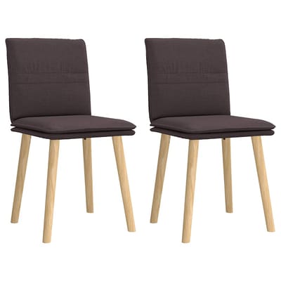 vidaXL - Eetkamerstoelen - 2 - st - stof - donkerbruin