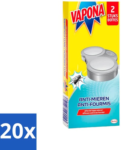 Vapona - Dubbele Mierenlokdoos - 2 Mierenlokdoosjes - Bulkverpakking - 20 stuks