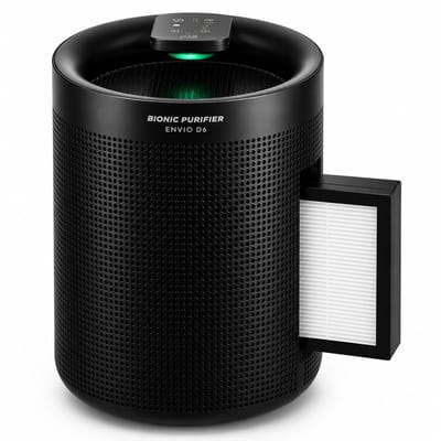 Enivio D6 Luchtontvochtiger 2-in-1 met Luchtreiniger – HEPA-Filter – 750 ml/dag – Tot 22m² – 2L Waterreservoir – Fluisterstil <44 dB