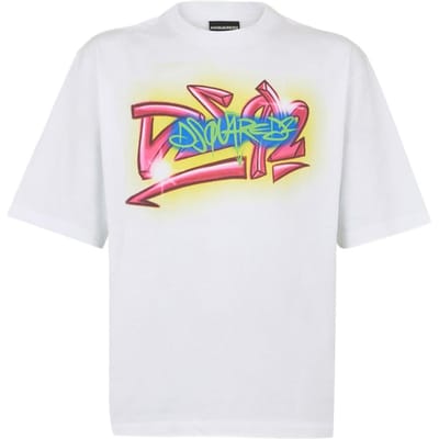 Dsquared2 t-shirt wit man logo graffiti