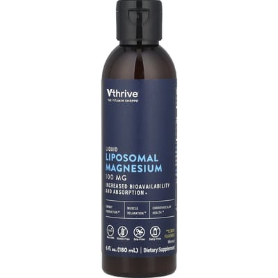 Vthrive, Liquid Liposomal Magnesium, Lemon, 100 mg, 6 fl oz (180 ml)