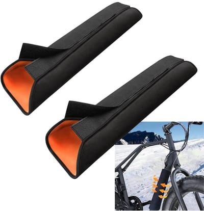 2-delige Beschermhoes voor E-bike Accu - Geschikt voor Frameomtrek 28-36 cm - Thermische Accuhoes voor Geïntegreerde Batterij - Waterdicht & Stofdicht - Zwart - Winterbescherming voor Elektrische Fiets