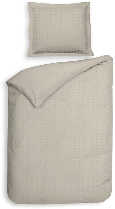 Heckettlane Dekbedovertrek Punto - Bedlinnen met Stippen - 140x200-220 cm - Eenpersoons - Natural - Dekbedovertrek van 100% Katoen-Satijn