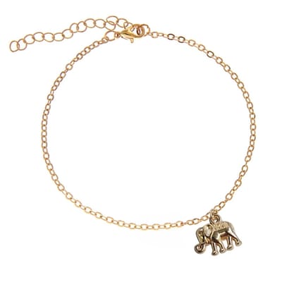 Fako Bijoux® - Enkelbandje - Enkelsieraad - Olifantje - Goudkleurig