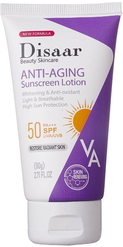 Zonnebrandcrème SPF50 – Anti-Aging – UVA/UVB Bescherming – Met Retinol, Niacinamide & Vitamine C – Hydraterend – Lichte Textuur – 80g