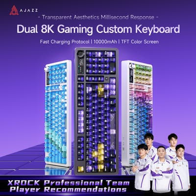 AJAZZ AK980 V2 PRO 98 Layout Gasket Mechanisch Toetsenbord, 10000mAh Lange Batterijduur, Full-key Hot-swap, TFT Display & Knop, 8K Polling Rate, RGB Verlicht Gaming Toetsenbord