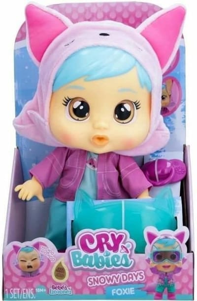 Cry Babies Pop Snowy Days - Pluizige Babypop met Accessoires voor Kinderen vanaf 18 maanden
