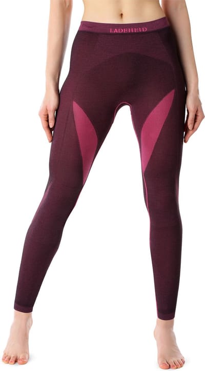 Ladeheid Thermobroek - Thermo ondergoed - Dames - Thermo Legging - Zwart/Roze - M - LA-LA40-WOMEN-Pants