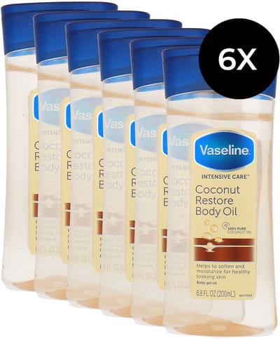 Vaseline Coconut Restore Body Oil - 6 x 200 ml
