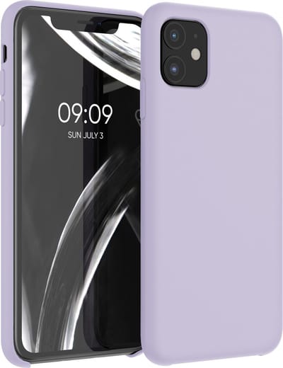 kwmobile telefoonhoesje geschikt voor Apple iPhone 11 - Hoesje met siliconen coating - Smartphone case in lila wolk