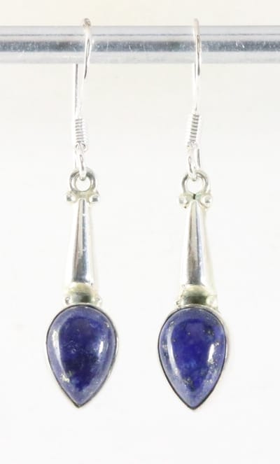Zilveren oorbellen met lapis lazuli