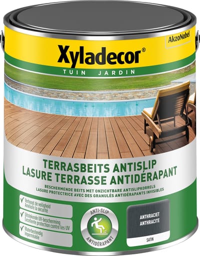 Xyladecor - Terrasbeits Antislip - Anthraciet - 2,5 L
