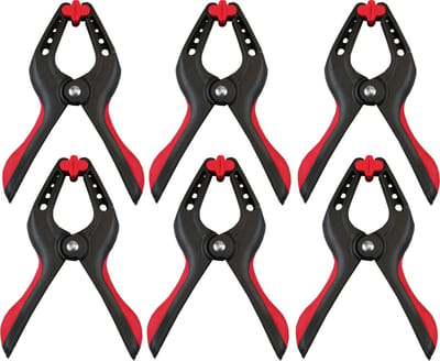 Benson Zeilklemmen/veerklemmen - 6x - kunststof - 22 cm - profi lijmklemmen met rubber heft
