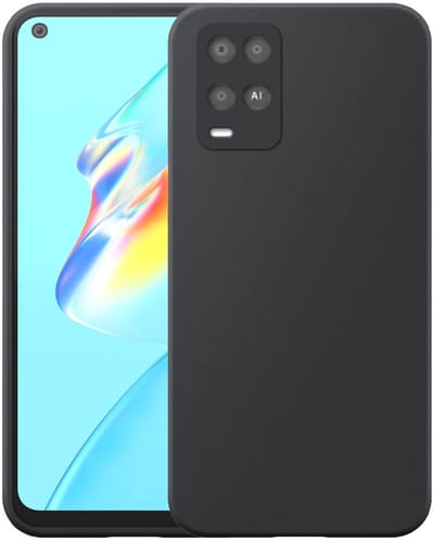 Geschikt voor Oppo A54 4G Telefoonhoesje Zwart Flexibel Siliconen TPU hoesje - Flexible Back Cover Case Siliconen TPU - Zwart - Smartphonica geschikt voor Oppo A54 4G