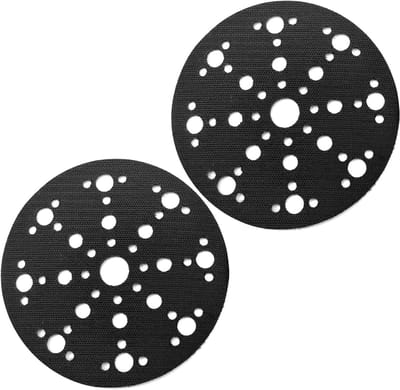 Set van 2 schuurdisc beschermers, zachte pads met bescherming, 150 mm, 49 gaten, schuuraccessoires, interface pad voor schuurmachines, schuurdisc pads voor optimale afwerking
