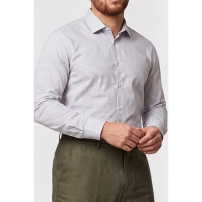 Calvin Klein Slim Essential Poplin Shirt Grey Multi Taglia: 41 | Camicie Business Outlet | Uomo | Grigio