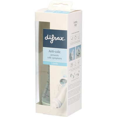 Difrax Babyfles Natural - 250 ml - Lichtgroen - 1 Stuk - S-fles - Anti Koliek