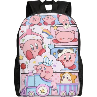 K-Kirbys Rugzakken voor Dames Heren School College Student Boekentas Past op 15 Inch Laptop Cartoon Tassen One Size