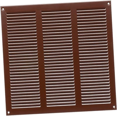 Ventilatierooster Metaal - Luchtgitter Afdekking - Luchtcirculatie Verbeteren - Geïntegreerd Muskietennet - 300 x 300 mm - Bruin
