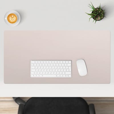 Wallfluent - Roze Es Bureau Onderlegger - 90x45 cm - Lichtroze Bureau Pad - Pastel- en aardse kleuren Bureau Onderlegger Groot - Onderlegger Bureau - Muis- en toetsenbord mat - Bureauonderlegger XXL