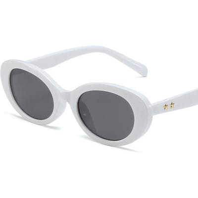 Lunettes de Soleil Ovale de Marque de Luxe Designer Femmes Hommes Mode Vintage Tendance Lunettes de Soleil Étoile Punk Rose UV400