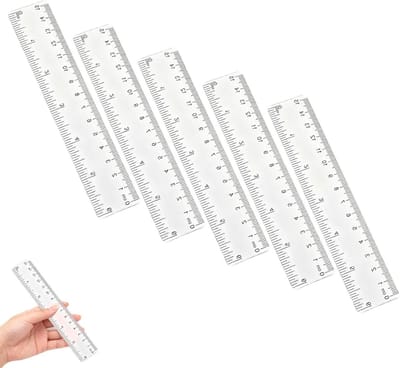 Vijfdelige 15 cm liniaal met schaal voor basisschool, pocketliniaal, schoolbenodigdheden en ontwerptekeningen
