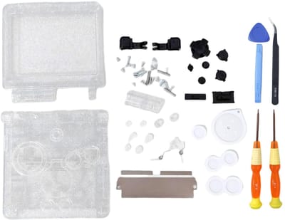 Dailygoody - Volledige Schelp - Vervangende Behuizing - Hoogwaardige Reparatie - Transparant Sprankeling - Geschikt voor Gameboy Advance SP - Reparati...